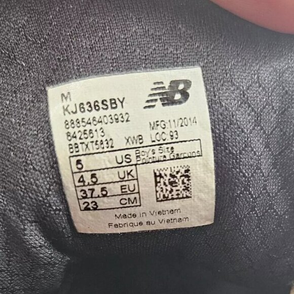 New Balance 636 Tech Ride Youth Running Shoes Size 5 (KJ636SBY) - Picture 6 of 6